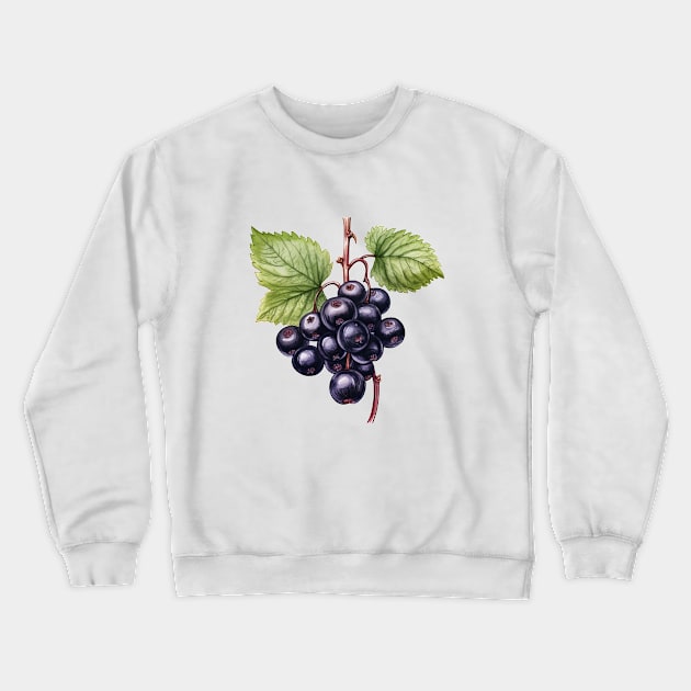 Blackcurrant Illustration Crewneck Sweatshirt by Pastel Craft